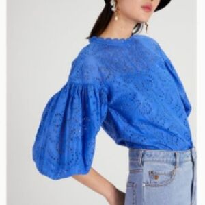 Kate Spade Blue Eyelet Blouse